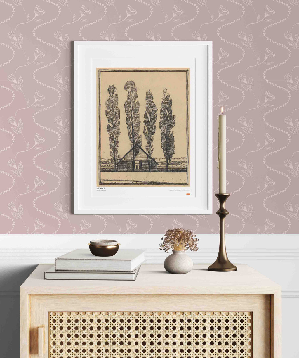 Julie de Graag - Four Poplars in Front of a House Poster