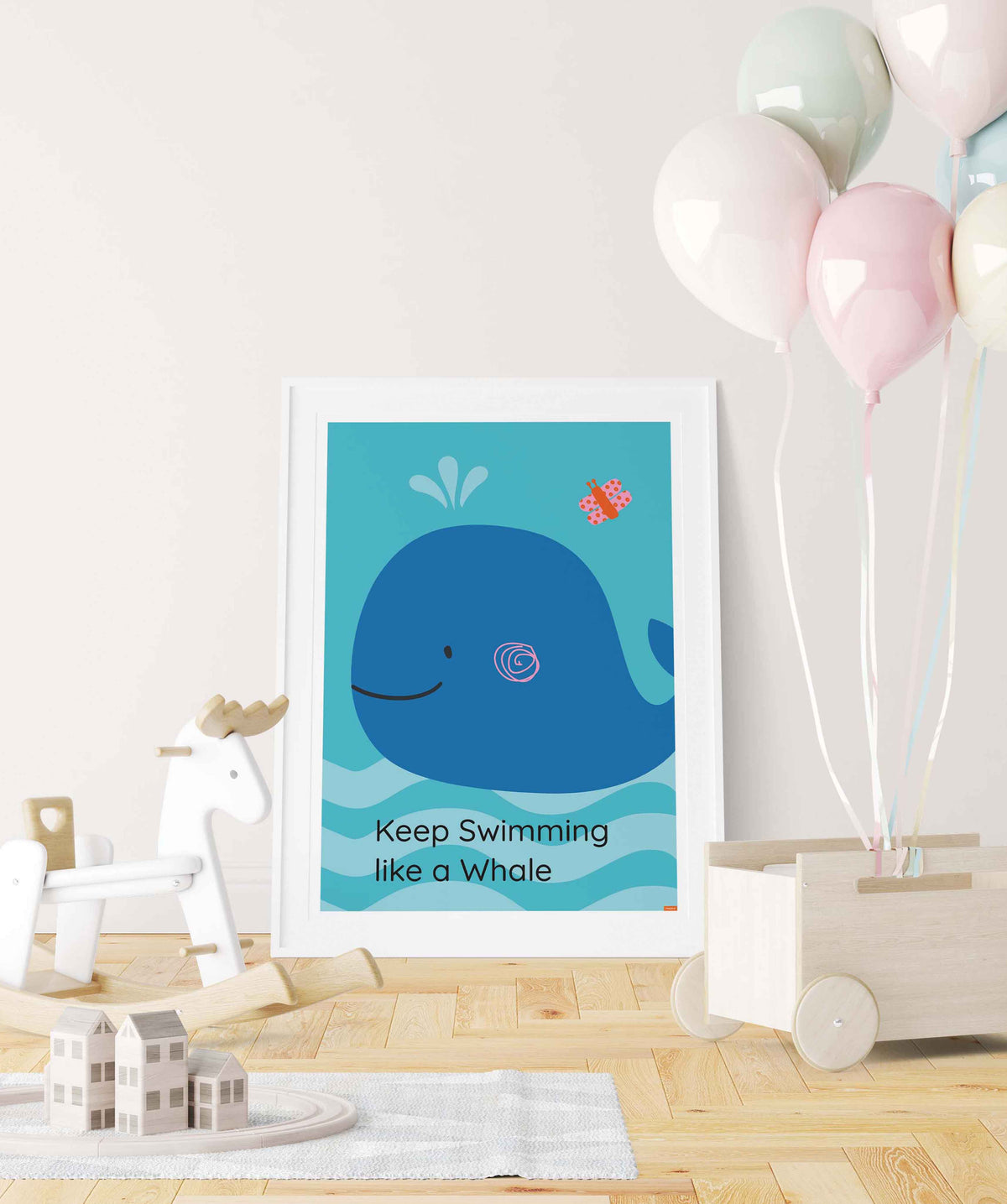 Keep Swimming Like a Whale Poster