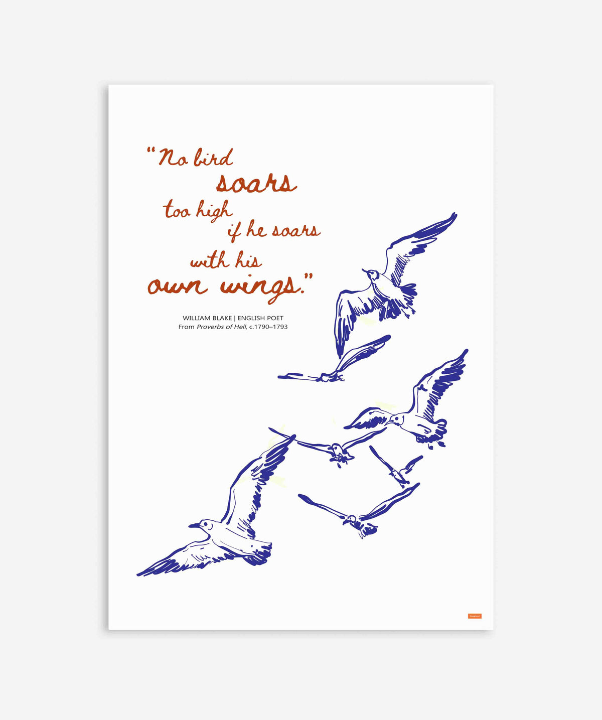 William Blake - No Bird soars... Poster