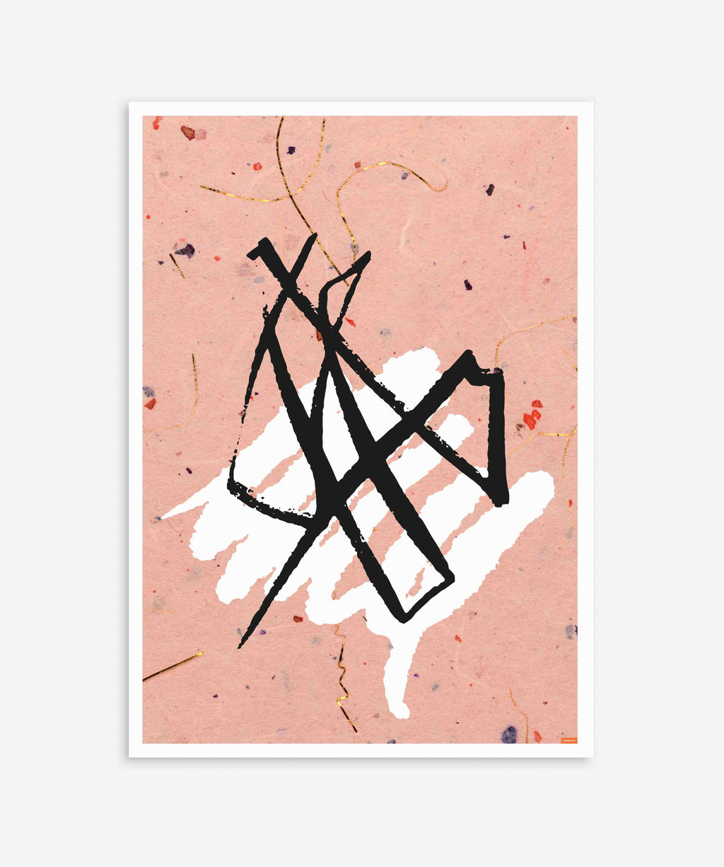 Bohemian Abstract Brush Strokes Pink Poster