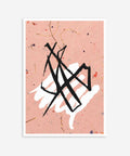 Bohemian Abstract Brush Strokes Pink Poster