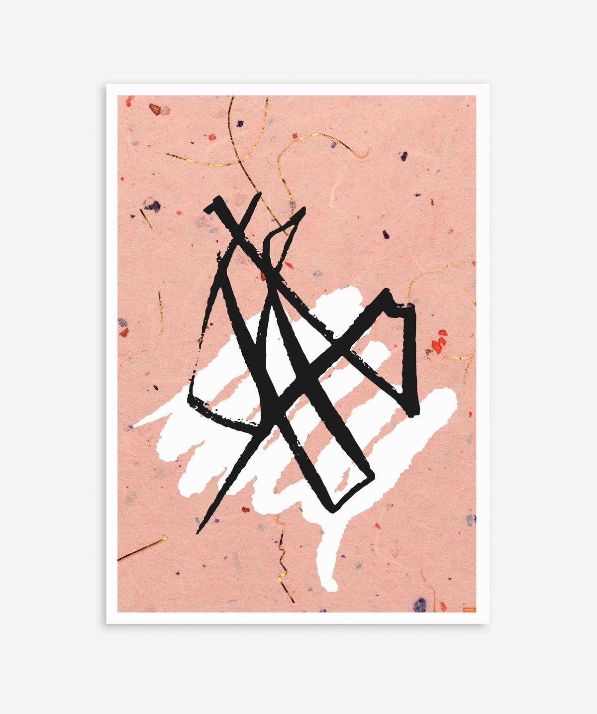 Bohemian Abstract Brush Strokes Pink Poster