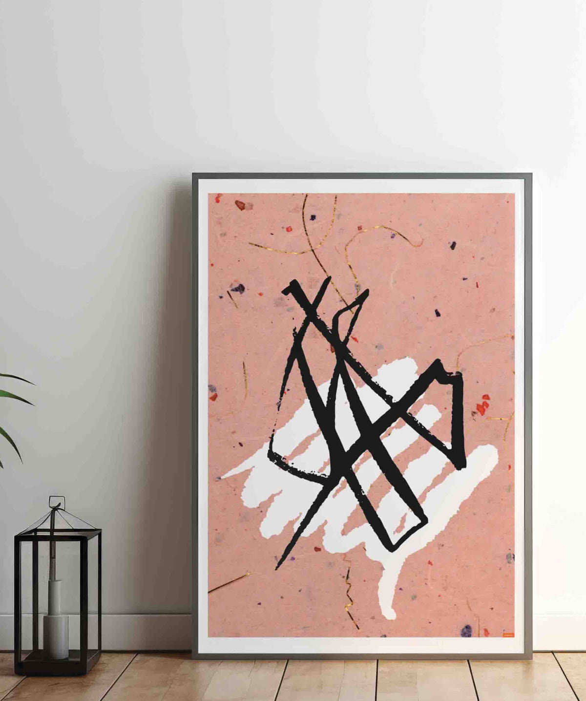 Bohemian Abstract Brush Strokes Pink Poster