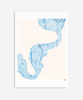 Bohemian Abstract Blue Lines Poster