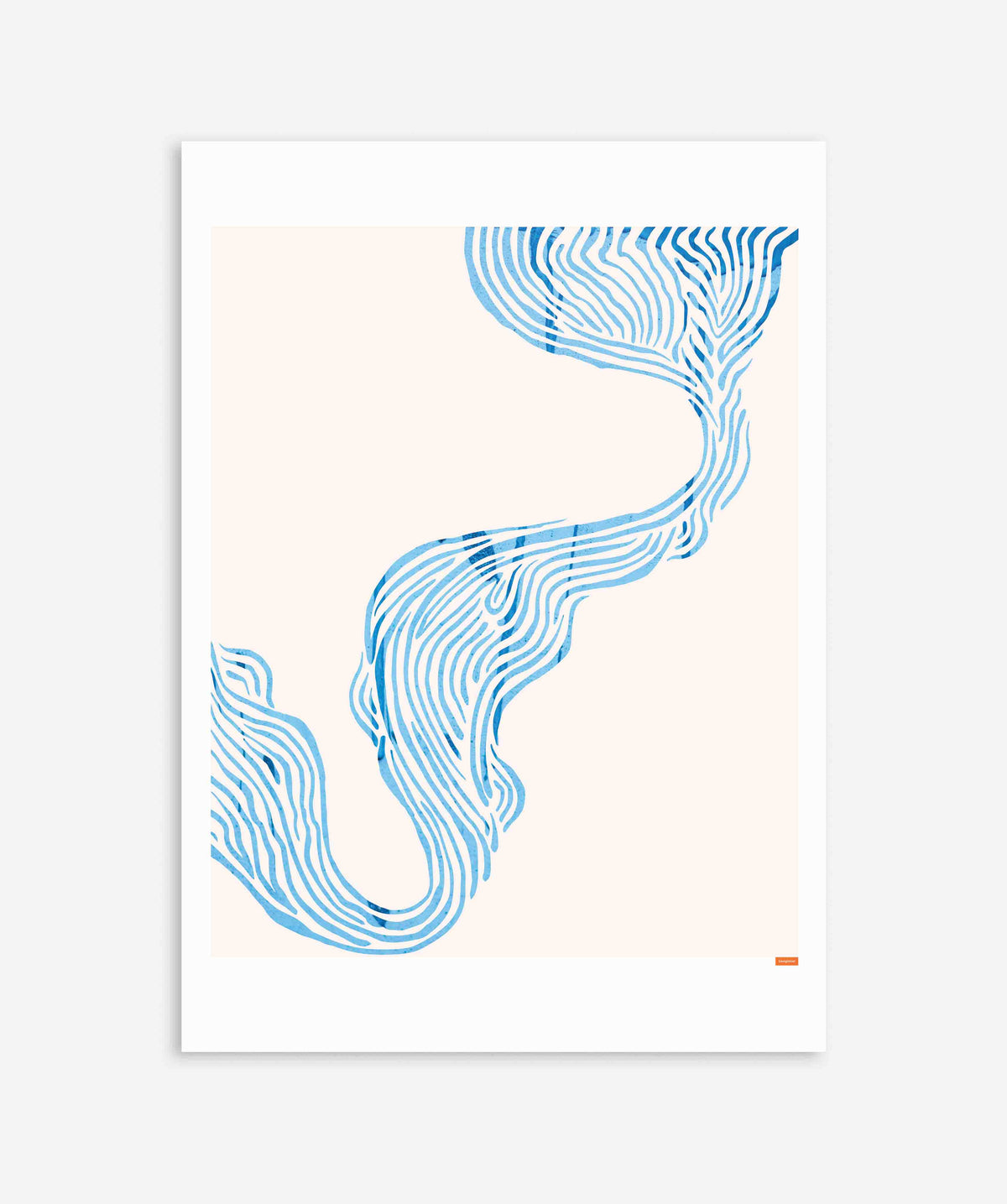 Bohemian Abstract Blue Lines Poster