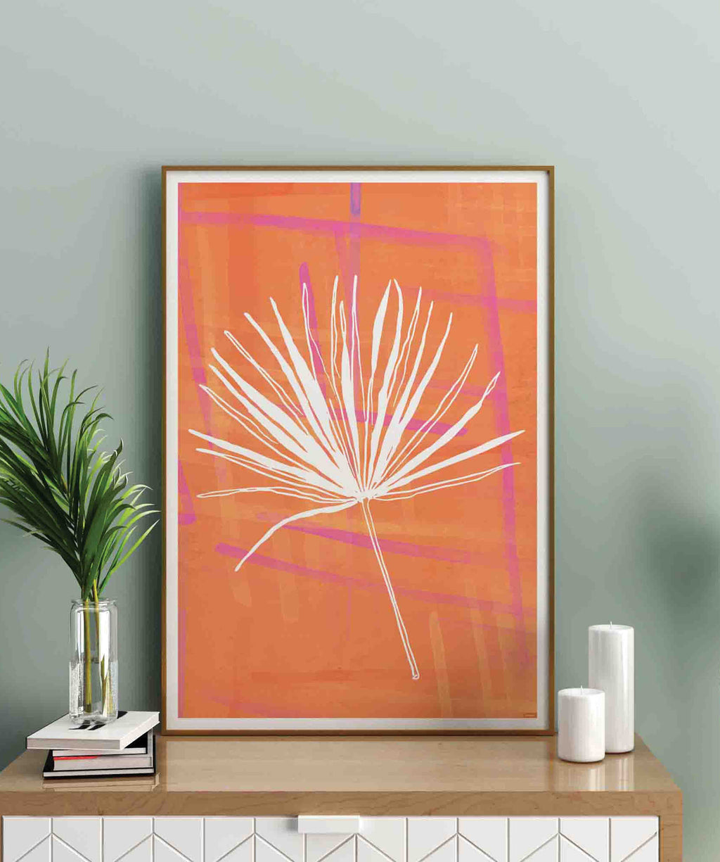 Bohemian Leaf Orange Poster