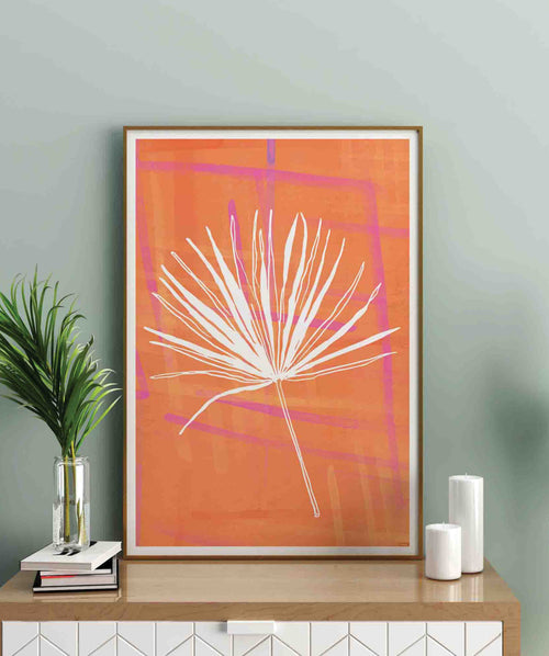 Bohemian Leaf Orange Poster