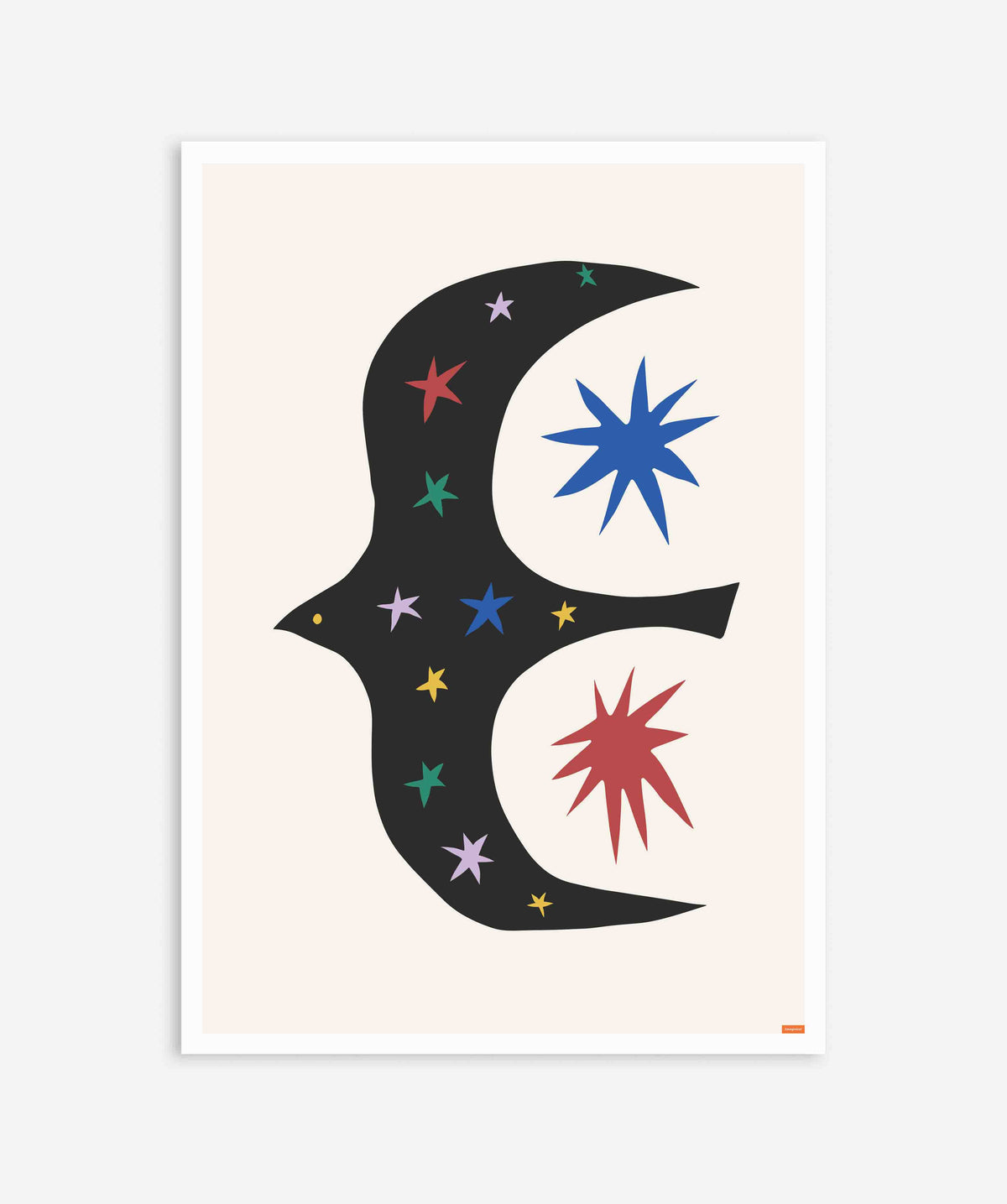 Scandinavian Bird Poster in the Style of Hilma af Klint