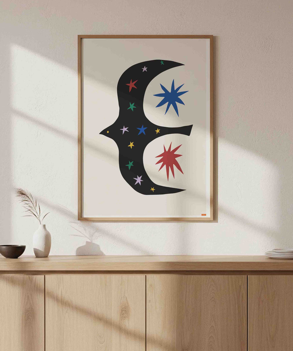 Scandinavian Bird Poster in the Style of Hilma af Klint