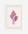 Red Seashell Screen Print Poster