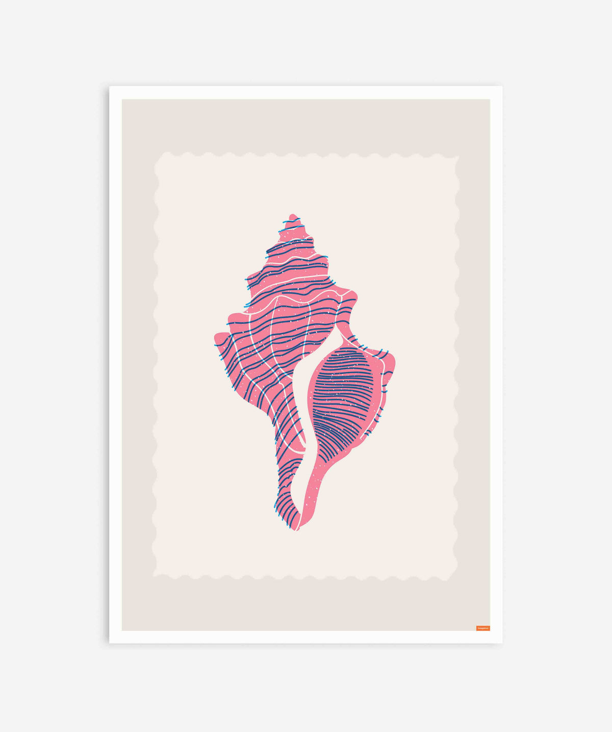 Red Seashell Screen Print Poster
