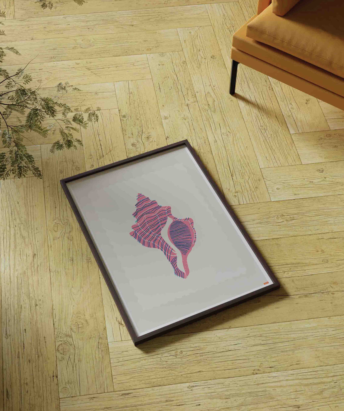 Red Seashell Screen Print Poster