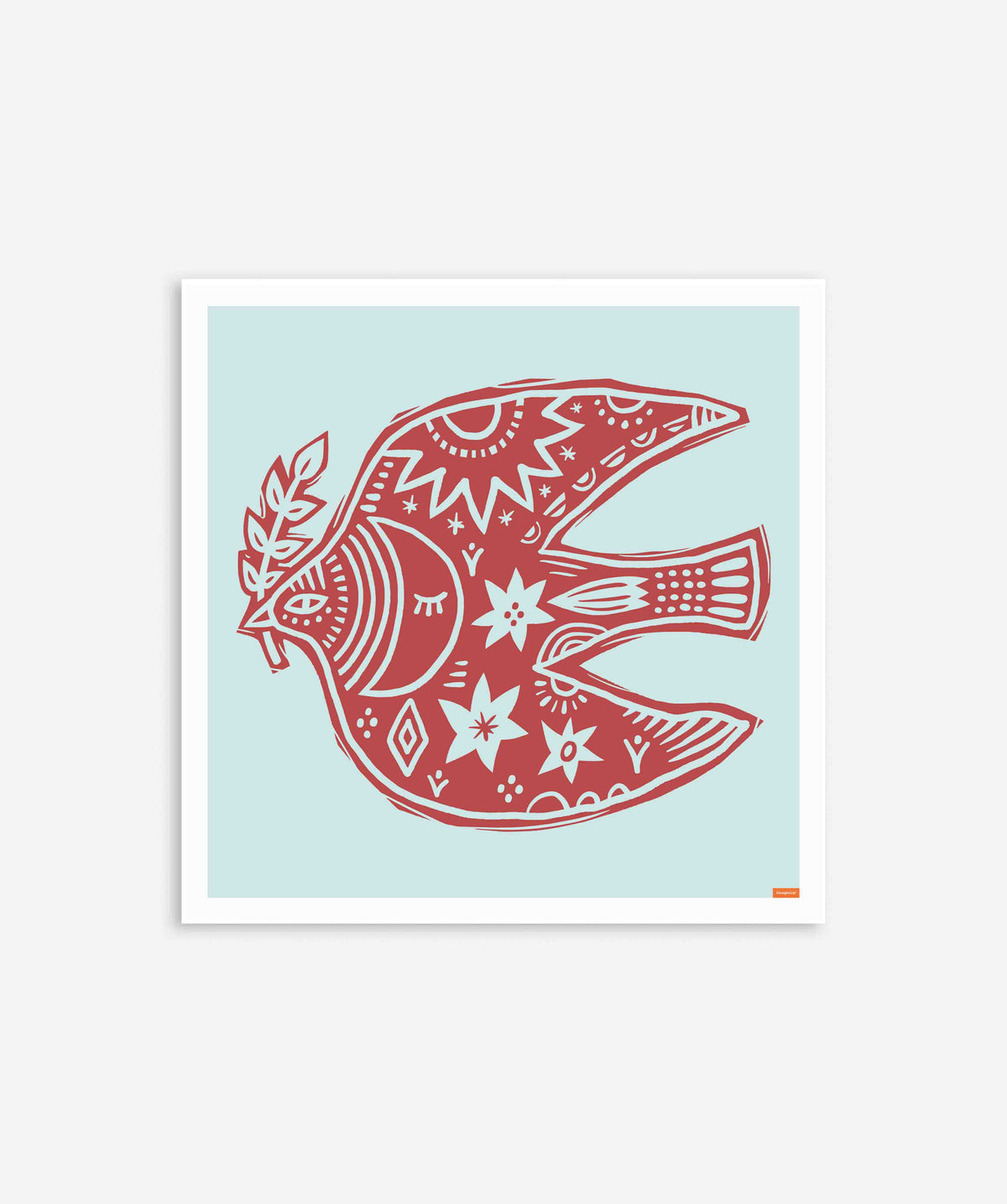 Scandinavian Folk Art Bird Poster