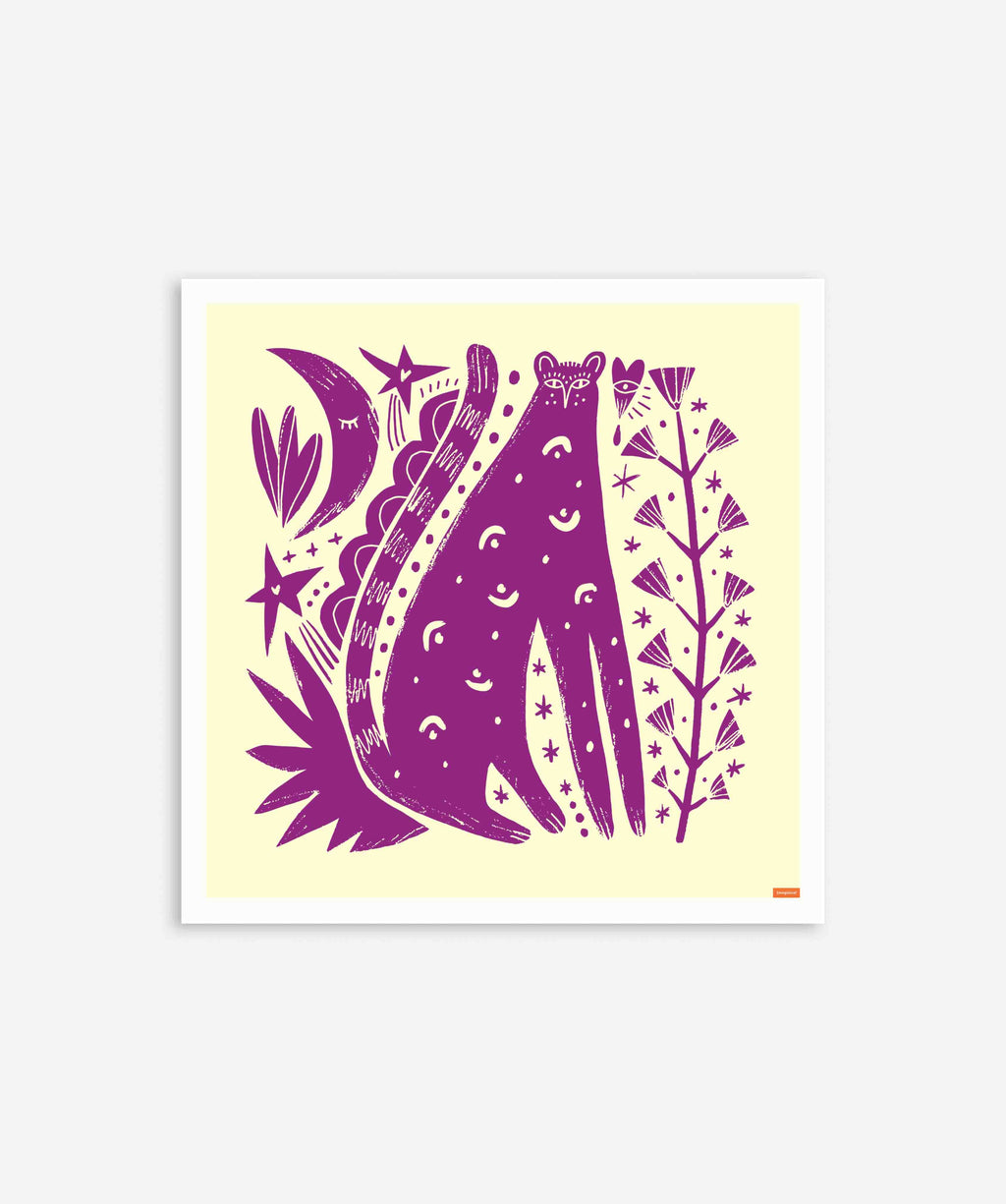 Scandinavian Folk Art Tiger Poster