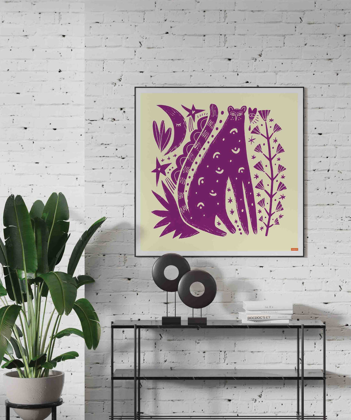 Scandinavian Folk Art Tiger Poster