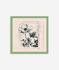 Vintage Black Flower Botanical Etching Poster