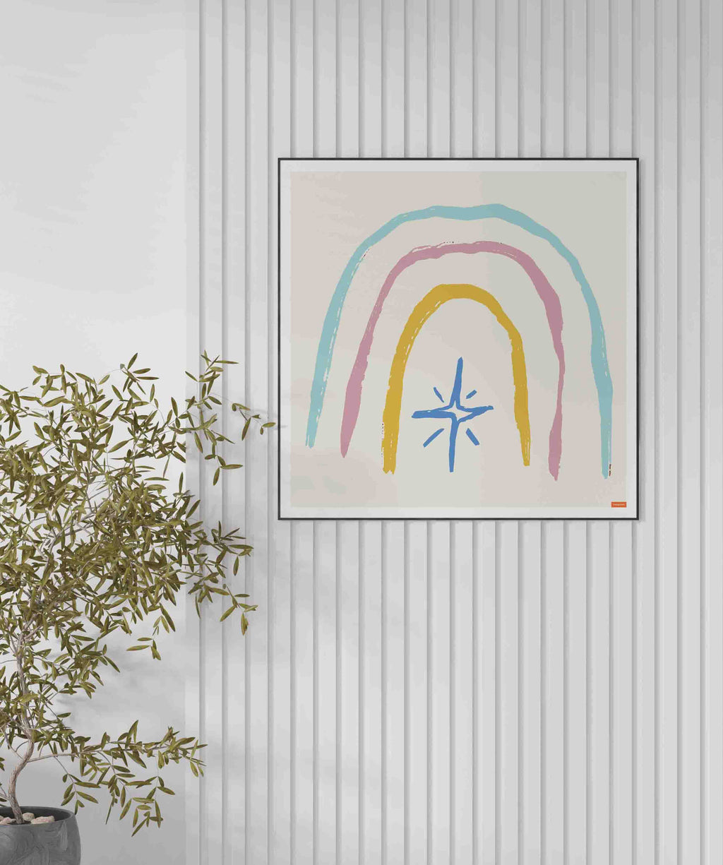 Mindfulness Rainbow – Abstract Art Poster in the Style of Hilma af Klint
