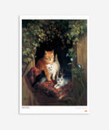 Henriëtte Ronner - Cat with Kittens Poster