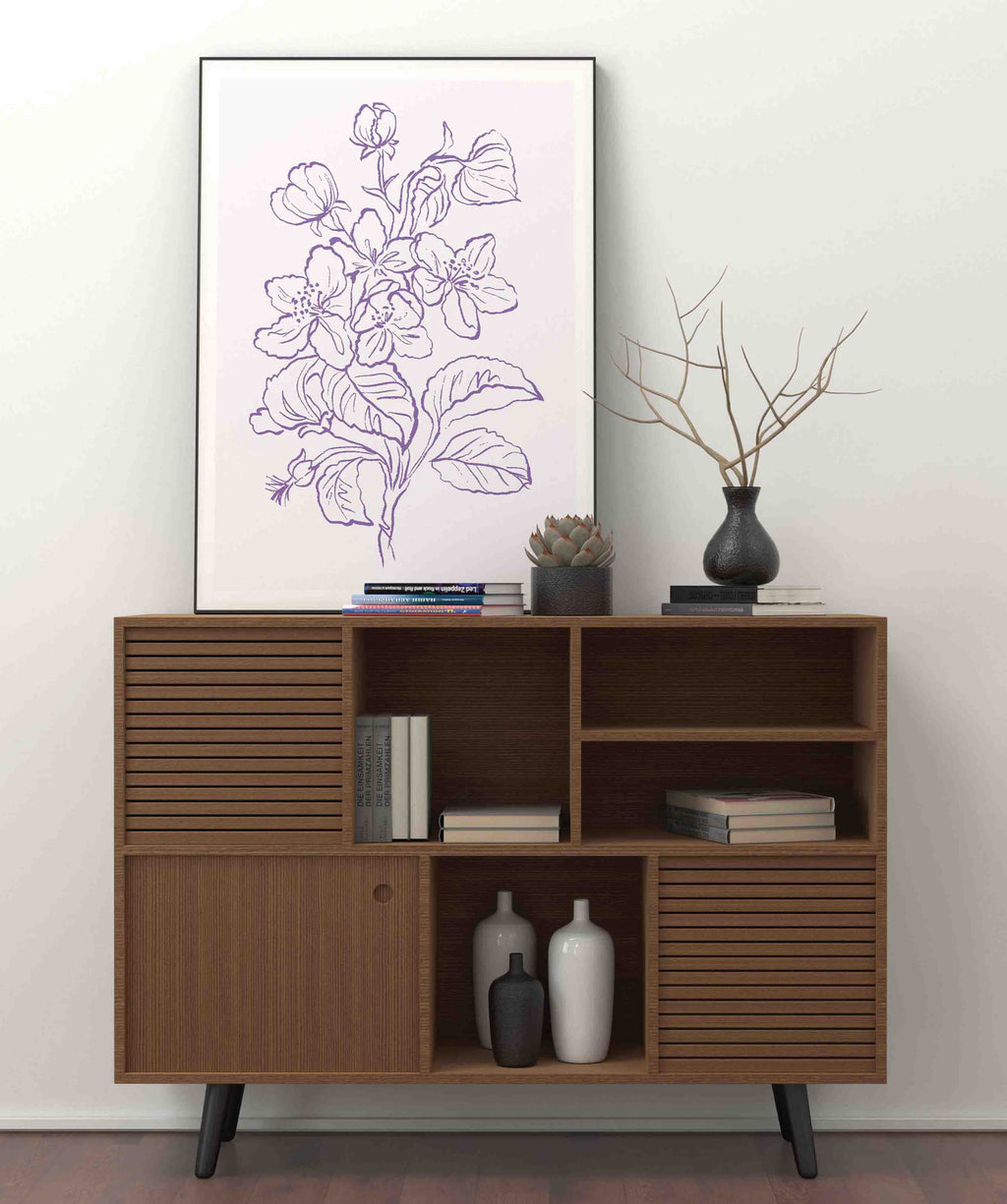 Minimalist Lavender Violet Flower Plant Poster