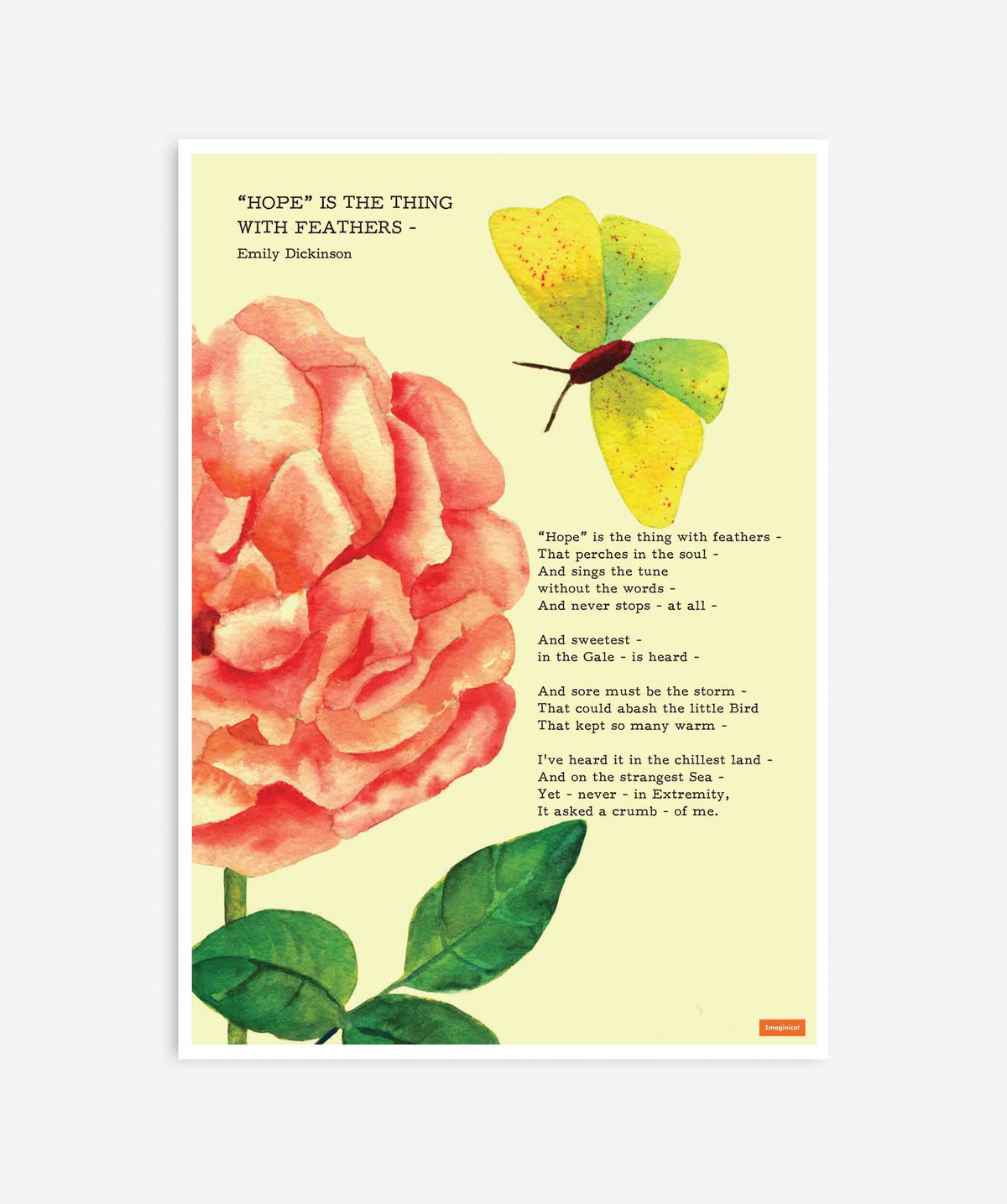 Emily Dickinson - Hope is a Thing...Poster